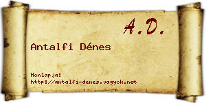 Antalfi Dénes névjegykártya